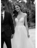 Beaded Ivory Embroidered Lace Tulle Glitter Wedding Dress